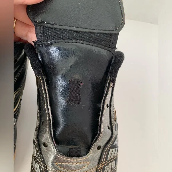 Diadora Cleats Black Silver White Shoes Baseball Boy’s Size 1 - Picture 11 of 16